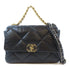 CHANEL CC GHW C19 Chain Shoulder Bag Lambskin Leather Black