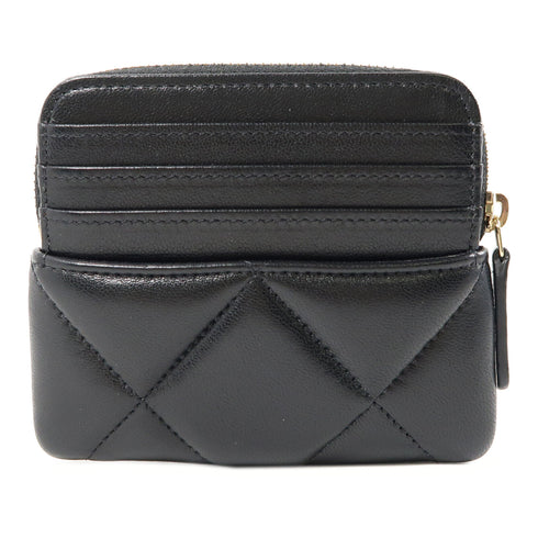 CHANEL CC GHW Zipper Card Holder AP2086 Lambskin Leather Black