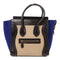 CELINE Micro Luggage Hand Bag Calfskin Leather/Suede Leather Black/Blue/Khaki