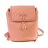 CHANEL Quilted CC GHW Backpack Rucksack Caviar Skin Leather Pink