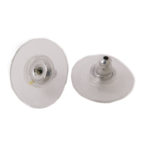 CHANEL CC Earrings Accessories PVC Metal Silver Transparent