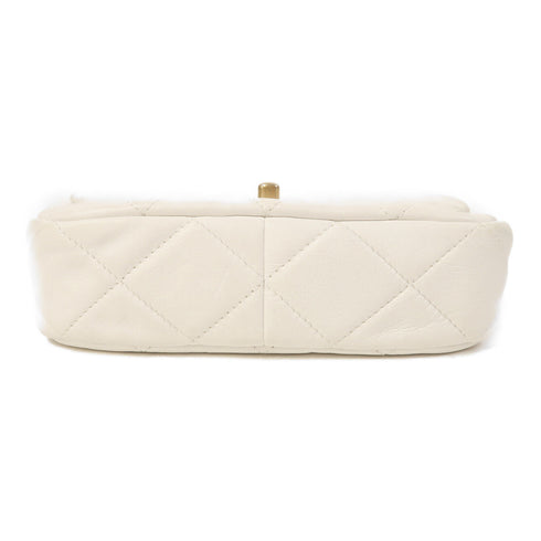 CHANEL CC GHW Chain Shoulder Bag AS3205 Lambskin Leather White