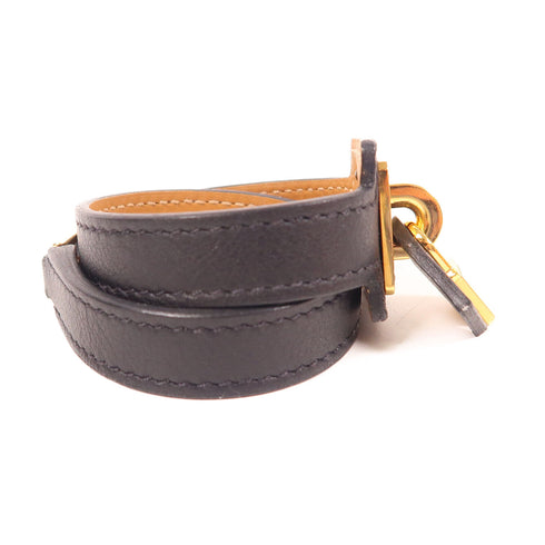 HERMES GHW O'kelly Bracelet Leather Noir Black