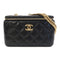 CHANEL Quilted CC GHW Vanity Case Chain Shoulder Bag AP3120 Lambskin Black