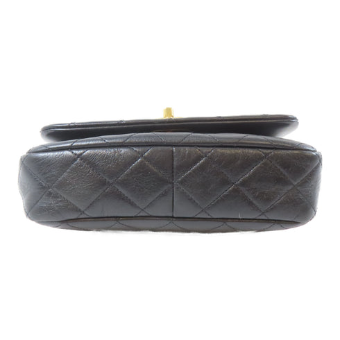 CHANEL Quilted CC GHW Pearl Flap Bag Chain Shoulder Bag Calfskin Leather Black