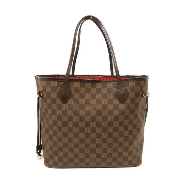LOUIS VUITTON LV GHW Neverfull MM Tote Shoulder Bag N51105 Damier Ebene Brown