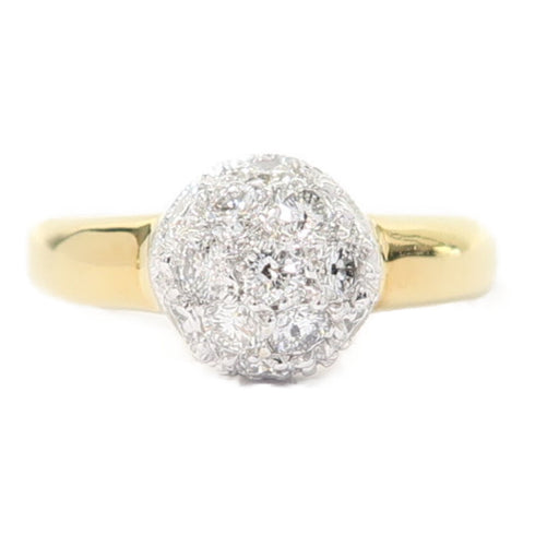Fine Jewelry 0.60ct Diamond 4.3g Ring 18K Yellow Gold US#4.25