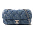 CHANEL CC SHW Chain Shoulder Handbag Nylon Blue
