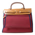 HERMES PHW Herbag 2 Way Shoulder Bag Handbag Canvas Red/Blue