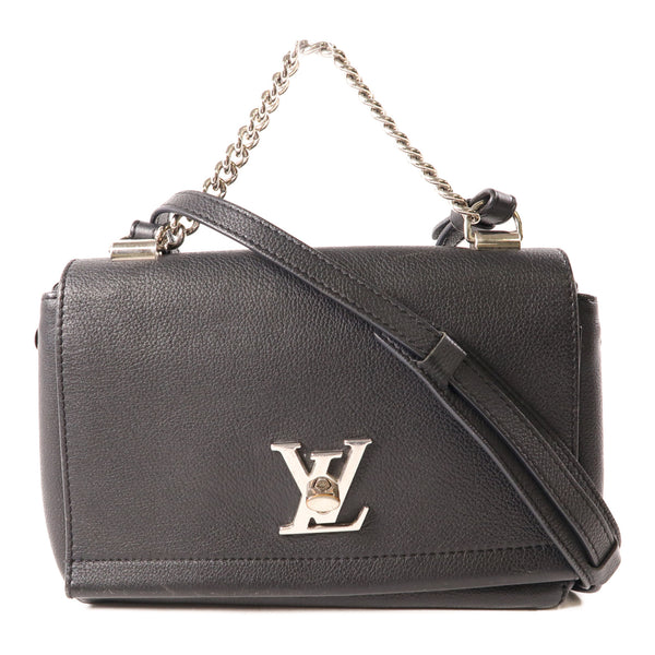 LOUIS VUITTON LV SHW Lockme II BB 2 Way Chain Bag M51200 Calfskin Leather Black
