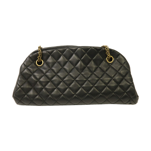 CHANEL Quilted CC GHW Chain Shoulder Bag Lambskin Leather Black v10