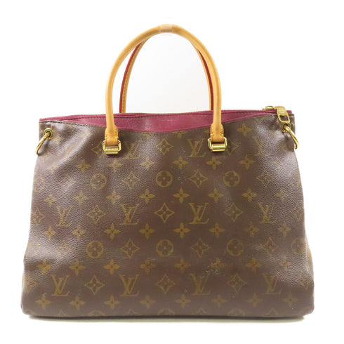 LOUIS VUITTON LV GHW Pallas 2way Shoulder Bag Monogram Brown Red