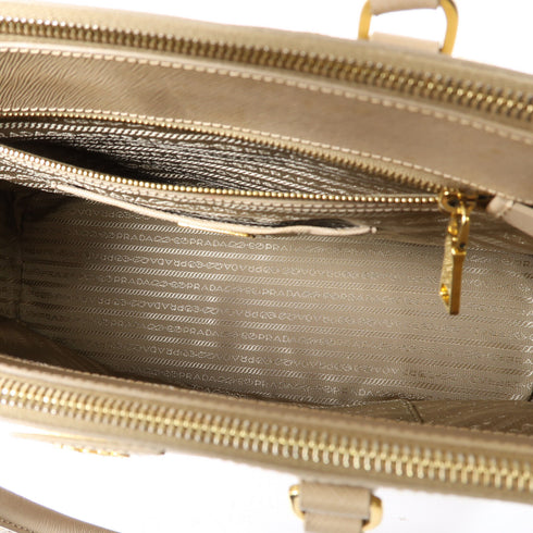 PRADA GHW Handbag BN1802 Saffiano Leather Light Brown