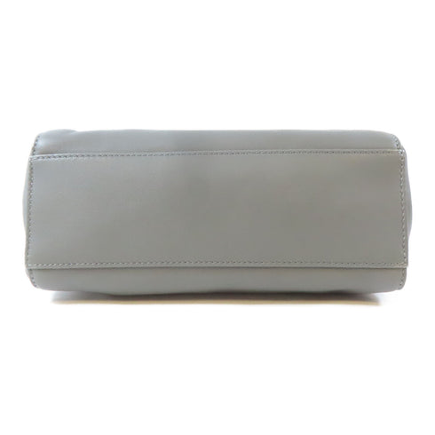 FENDI GHW Mini Peekaboo 2 Way Shoulder Bag Calfskin Leather Grey/Blue