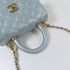 CHANEL Quilted CC GHW Mini Coco Handle Chain Shoulder AS2215 Caviar Leather Blue