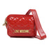 MOSCHINO Quilted GHW Shoulder Bag Coated Canvas Red