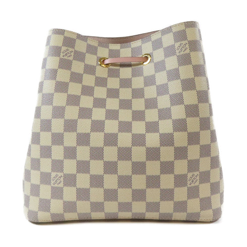 LOUIS VUITTON LV GHW Neo Noe MM Shoulder Bag N40152 Damier Azur White Pink