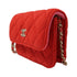 CHANEL Quilted CC GHW Chain Shoulder Bag Canvas Red