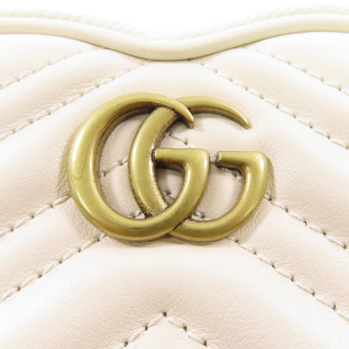 GUCCI GG GHW Key Case 699517 Calfskin Leather White