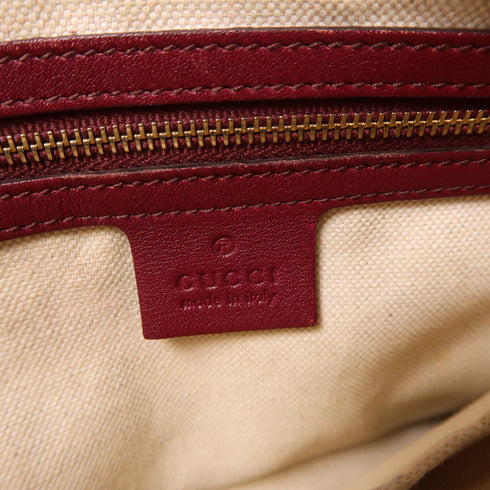 GUCCI GG GHW Shoulder Bag 353119 Calfskin Leather Red