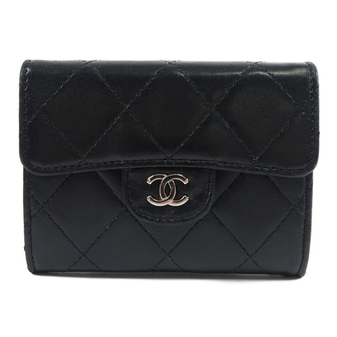 CHANEL CC SHW Card Case Lambskin Leather