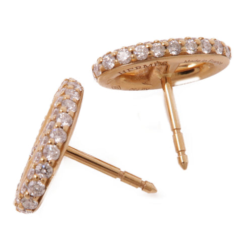HERMES Farandole Diamond Earrings 18K Rose Gold