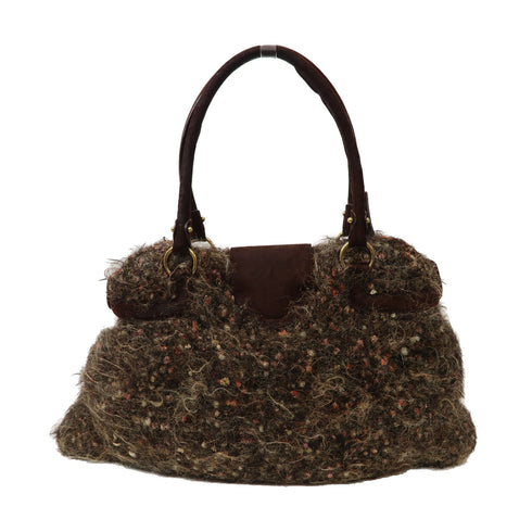 Salvatore Ferragamo GHW Tote Bag Handbag Cotton Brown