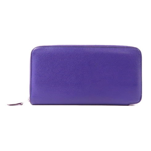 HERMES PHW Azap Long Wallet Epsom Leather Cassis Purple