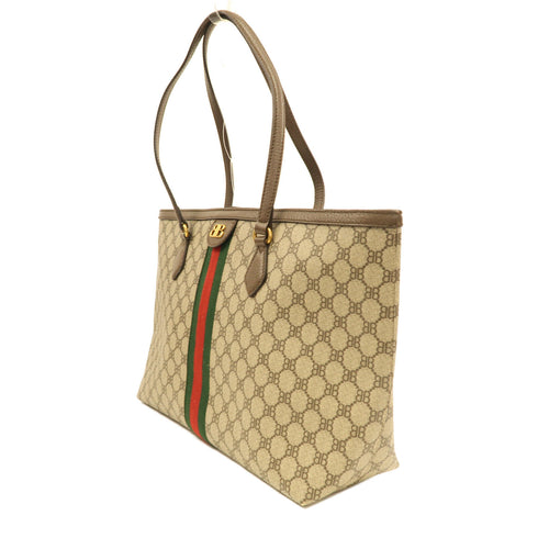 BALENCIAGA GHW Balenciaga X Gucci Tote Handbag 680125 Coated Canvas Brown