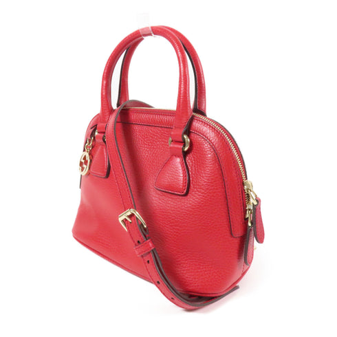 GUCCI GG GHW 2 Way Shoulder Bag 449661 Calfskin Leather Red