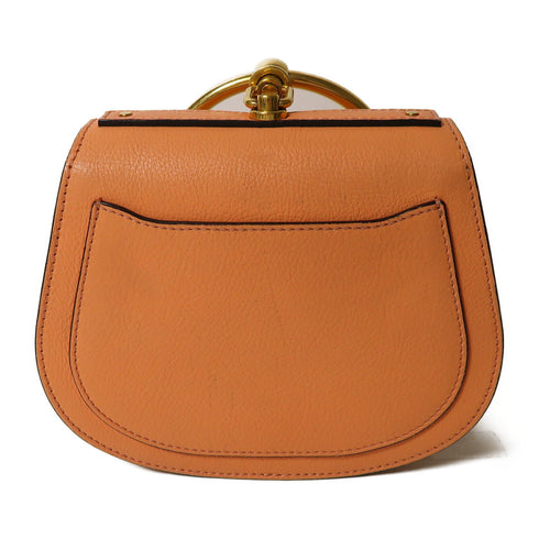 Chloe GHW Nile Bag 2 Way Shoulder Bag Handbag Calfskin Leather Orange