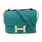 HERMES PHW Constance 24 Shoulder Bag Epsom Leather Bleu Paon