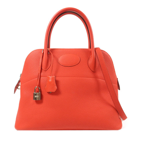 HERMES PHW Bolide 31 2 Way Bag Clemence Leather Red