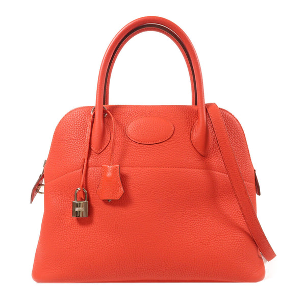 HERMES PHW Bolide 31 2 Way Bag Clemence Leather Red