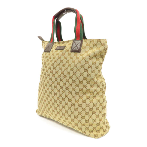 GUCCI GG Tote Bag Handbag 131233 Canvas Brown