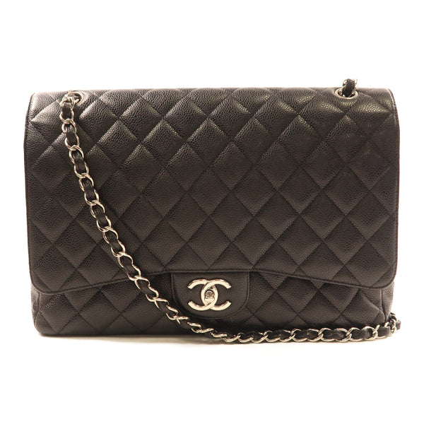 CHANEL CC SHW Maxi Classic Chain Shoulder Bag A58601 Calfskin Leather Black
