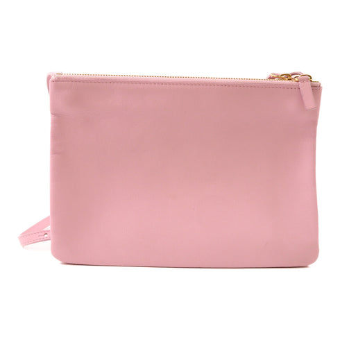 CELINE GHW Trio Shoulder Bag Lambskin Leather Pink 171453ETA