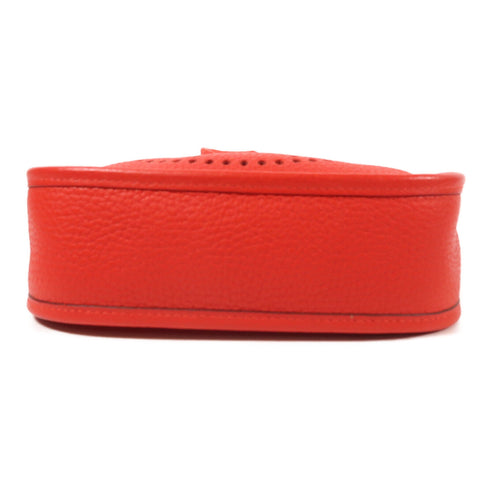HERMES PHW Evelyne TPM Shoulder Bag Taurillon Clemence Leather Rouge Vif Red