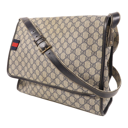 GUCCI GG Shoulder Bag 246411 Coated Canvas Blue/Brown