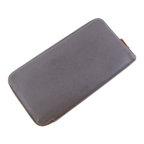 HERMES PHW Silk In Classic Long Wallet Veau Epsom Leather Grey