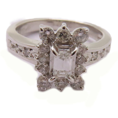 FINE JEWELRY 0.5ct Diamond 0.2ct Diamond Ring 18K White Gold US#5.25