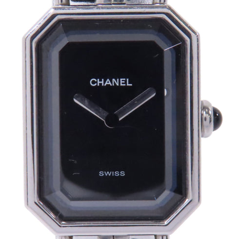 CHANEL CC Premiere M Quartz Watch H0451 Stainless Steel Black