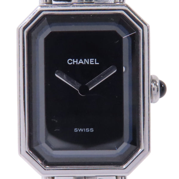 CHANEL CC Premiere M Quartz Watch H0451 Stainless Steel Black