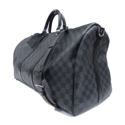 LOUIS VUITTON LV SHW Keepall 55 Boston Travel Bag N41413 Damier Graphite Gray