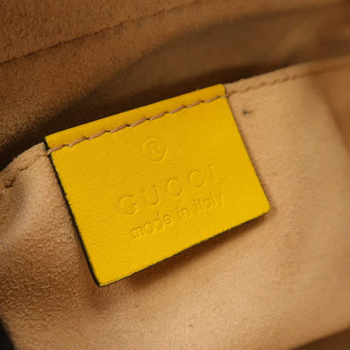 GUCCI GG GHW GG Marmont Chain Shoulder Bag 448065 Calfskin Leather Yellow