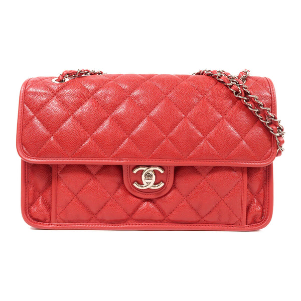 CHANEL CC SHW Riviera Flap Bag Chain Shoulder Bag #17682832 Calfskin Leather