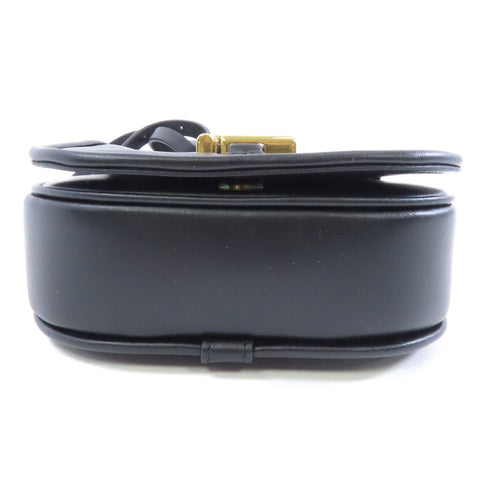 FENDI GHW C`mon Mini Shoulder Bag Handbag 7AS219 Calfskin Leather Black