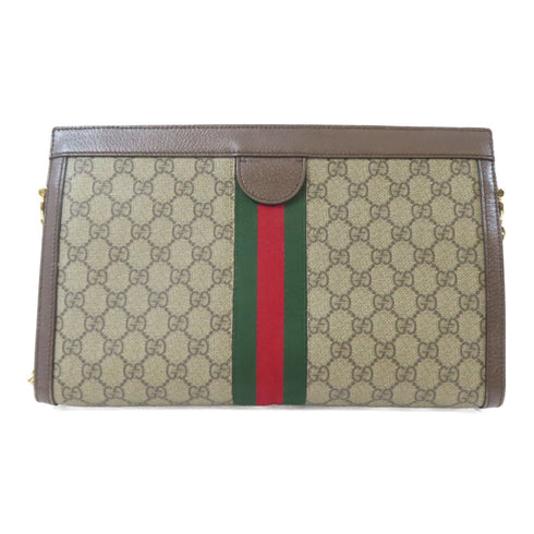 GUCCI GG GHW Ophidia Chain Shoulder Bag 503876 Coated Canvas Brown