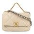CHANEL CC C19 Small 2 Way Chain Shoulder Bag Calfskin Leather Beige