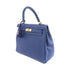 HERMES GHW Kelly 25 2way Shoulder Bag Handbag Bleu Saphir Blue